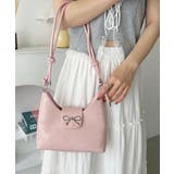 ピンク | リボンモチーフワンハンドルPUホーボーバッグ | Outfitter lab