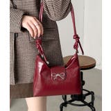 レッド | リボンモチーフワンハンドルPUホーボーバッグ | Outfitter lab