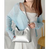 シルバー | リボンモチーフワンハンドルPUホーボーバッグ | Outfitter lab