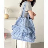 ブルー | 【A4サイズ対応】フリルトートバッグ | Outfitter lab