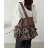 ブラウン | 【A4サイズ対応】フリルトートバッグ | Outfitter lab