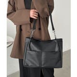 ブラック | 【A4サイズ対応】ダブルポケットPUトートバッグ | Outfitter lab
