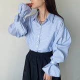 2WAY ボリュームスリーブ ルーズストライプシャツトップス | Outfitter lab | 詳細画像6
