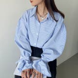 2WAY ボリュームスリーブ ルーズストライプシャツトップス | Outfitter lab | 詳細画像8