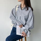 2WAY ボリュームスリーブ ルーズストライプシャツトップス | Outfitter lab | 詳細画像12