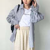 2WAY ボリュームスリーブ ルーズストライプシャツトップス | Outfitter lab | 詳細画像13