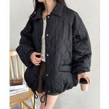 ブラック | 裏ボアオーバーサイズキルティングジャケット/中綿コート | Outfitter lab