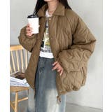 オリーブ | 裏ボアオーバーサイズキルティングジャケット/中綿コート | Outfitter lab