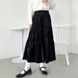 ベロアギャザーティアードロングスカート | Outfitter lab | 詳細画像7 