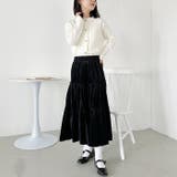 ベロアギャザーティアードロングスカート | Outfitter lab | 詳細画像9 