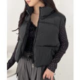 ブラック | ショート丈ファスナー中綿ダウンベスト | Outfitter lab