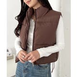 ブラウン | ショート丈ファスナー中綿ダウンベスト | Outfitter lab