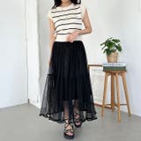 シアーチュールプリーツ フレアロングスカート | Outfitter lab | 詳細画像14