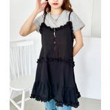 ブラック | フリルデザイン レイヤードキャミチュニック/ワンピース | Outfitter lab
