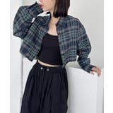ネイビー | ショート丈チェックシャツ | Outfitter lab