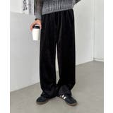 ブラック | ベロアワイドイージーパンツ | Outfitter lab