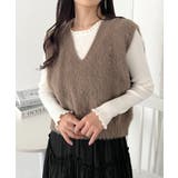 チャコールグレー | シャギーVネックニットベスト | Outfitter lab