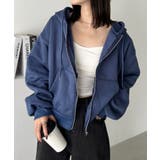 ブルー | 無地裏起毛ジップパーカー | Outfitter lab