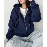 ネイビー | 無地裏起毛ジップパーカー | Outfitter lab