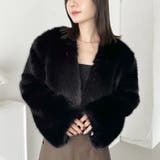 ノーカラーショートフェイクファーコート | Outfitter lab | 詳細画像10 