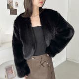 ノーカラーショートフェイクファーコート | Outfitter lab | 詳細画像11 