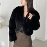 ノーカラーショートフェイクファーコート | Outfitter lab | 詳細画像12 