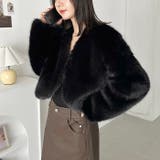 ノーカラーショートフェイクファーコート | Outfitter lab | 詳細画像13 