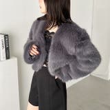 ノーカラーショートフェイクファーコート | Outfitter lab | 詳細画像16 