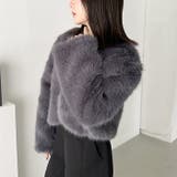 ノーカラーショートフェイクファーコート | Outfitter lab | 詳細画像17 