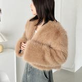 ノーカラーショートフェイクファーコート | Outfitter lab | 詳細画像21 