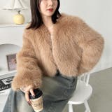 ノーカラーショートフェイクファーコート | Outfitter lab | 詳細画像23 