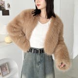 ノーカラーショートフェイクファーコート | Outfitter lab | 詳細画像24 