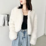 ノーカラーショートフェイクファーコート | Outfitter lab | 詳細画像5 