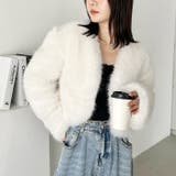 ノーカラーショートフェイクファーコート | Outfitter lab | 詳細画像8 