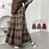 チェック柄ティアードロングスカート | Outfitter lab | 詳細画像1