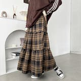 チェック柄ティアードロングスカート | Outfitter lab | 詳細画像11