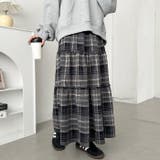 チェック柄ティアードロングスカート | Outfitter lab | 詳細画像7