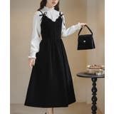 ブラック | ベロアリボンミニキャミワンピース | Outfitter lab