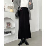 ブラック | Iラインニットロングスカート | Outfitter lab