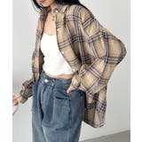 ベージュ | ルーズシルエットチェックネルシャツ | Outfitter lab
