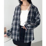 ネイビー | ルーズシルエットチェックネルシャツ | Outfitter lab
