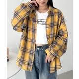 イエロー | ルーズシルエットチェックネルシャツ | Outfitter lab