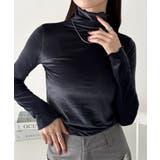 ネイビー | メロウハイネックシアーベロアトップス | Outfitter lab