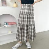 無地/チェック柄ティアードロングスカート | Outfitter lab | 詳細画像18 