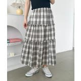 その他1 | 無地/チェック柄ティアードロングスカート | Outfitter lab