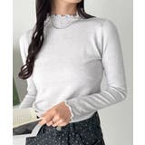 ライトグレー | メロウフリル長袖トップス | Outfitter lab