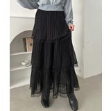 ブラック | レースカンカンロングスカート | Outfitter lab