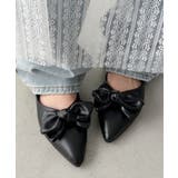 ブラック | リボンポインテッドトゥパンプス | Outfitter lab