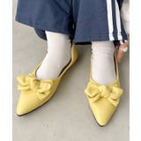イエロー | リボンポインテッドトゥパンプス | Outfitter lab