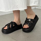 ワンポイントハート厚底クロスベルトサンダル | Outfitter lab | 詳細画像15